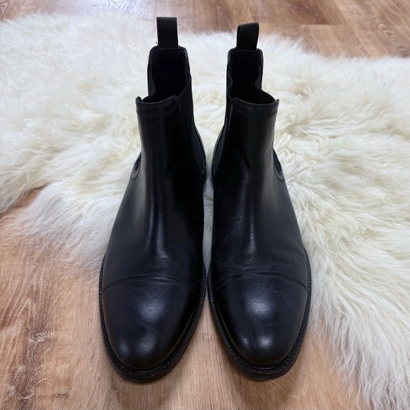 Cole Haan Men's Black Conway Waterproof Leather Cap-Toe Chelsea Boots Size 10.5 - Picture 5 of 9